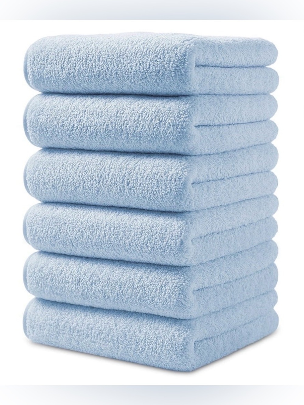 Jessy Microfiber Wash Cloths Light Blue Set of Six Hanging Loops